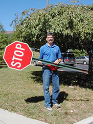Mark Fenton - Mark with a somewhat "faulty" traffic control device in Maryland.